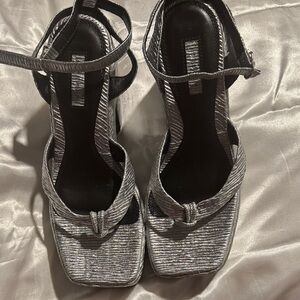 Topshop Silver Strappy Heels